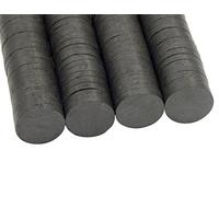 Perlin Lot de 100 aimants ronds en ferrite - 17 mm x 3 mm - Noir - Aimant plat pour décoration de réfrigérateur - Tableau blanc