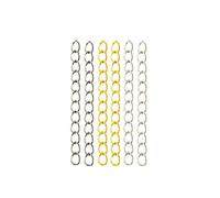 Perlin - Lot de 100 brins de chaîne torsadée en métal - Twist Chain pour collier, bracelet de cheville, bracelet, chaîne à maillons 5,5 x 3,5 mm (doré)