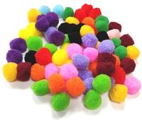 Perlin Lot de 100 pompons - 30 mm - 3 cm - Mélange de couleurs - Pour couture colorée - Pour bricolage amusant et créatif - 30 mm