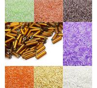 Perlin Lot de 19800 perles de rocaille en verre Tubes 600 g 6 x 2 mm 30 couleurs