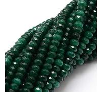 Perlin Lot de 30 perles en agate à facettes, 4 mm, vert sapin, rondes, semi-précieuses, pour bijoux, G10