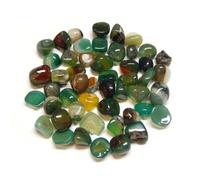 Perlin Lot de 50 perles en agate semi-précieuses de 9 mm à 15 mm - Pierres semi-précieuses pour jeu de pierres précieuses, pour la chasse au trésor et la décoration (vert)