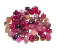 Perlin Lot de 50 perles en agate semi-précieuses, de 9 mm à 15 mm, pierres semi-précieuses pour jeu de pierres précieuses, pour la chasse au trésor et la décoration (rose)