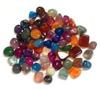 Perlin Lot de 50 pierres d'agate décoratives multicolores - Pierres précieuses roulées - 9 mm - 15 mm - Pierres naturelles pour décoration de vase, pierres précieuses, chasse au trésor, bricolage