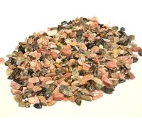 Perlin Lot de 500 pierres roulées Petites Perles en pierres précieuses Ensemble de pierres de guérison sans trou Éclats de demi-pierres précieuses pour bijoux, (Rhodonite)