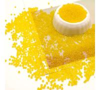 Perlin Lot de 6500 perles de rocaille en verre indien - Perles poney - 2 mm - Transparent - 17 couleurs - 11/0 - Mini perles transparentes (jaune)