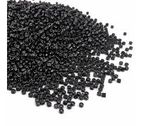 Perlin Lot de 8 000 perles de rocaille en verre noir 2 mm 2,5 mm Style Miyuki 100 g pour bracelet, collier, bricolage