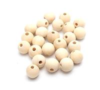 Perlin Lot de perles en bois 6/8/10/12/14/16/18/20 mm - Couleur naturelle incolore - Boules en bois à enfiler pour le bricolage avec trou de 2~4 mm - Perles intercalaires (6mm 500 pièces)