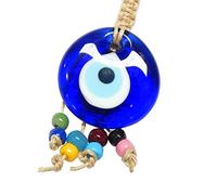 Perlin Nazar Boncuk Tenture murale mauvais œil turc bleu œil mauvais œil 21 cm verre décoration porte-bonheur amulette pendentif pour maison, voiture, bureau cadeau