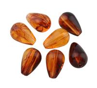 Perlin Perles d'ambre en résine synthétique - Goutte de feu - 15 mm - Ambre kehribar - Avec trou à enfiler - Percées (goutte rouge)