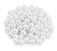 Perlin Perles de culture, fausses perles blanches de 10 mm, perles de cire | Perles rondes en nacre - En ABS - Trou de 1,6 mm - Pour la fabrication de bijoux, mariage, décoration de table