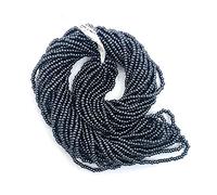 Perlin Perles de rocaille en verre Perles de semence pour indiens Perles Pony Preciosa Ornela Perles tchèques de 2 mm 9000 pièces CZ 11/0 sur plusieurs brins (Noir métallisé)