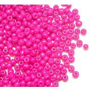 Perlin Perles de rocaille en verre Perles indiennes Perles de semence Perles Pony 2mm Opaque Mat 11/0 Opaque lustré Perles de semence opaques 6500 pcs (Rose)