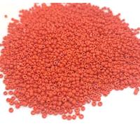 Perlin Perles de rocaille en verre Perles indiennes Perles de semence Perles Pony 2mm Opaque Mat 11/0 Opaque lustré Perles de semence opaques 6500 pcs (Rouge orangé)