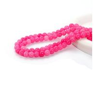 Perlin Perles en agate - Motif dragon - Rondes - 8 mm - Pierre semi-précieuse naturelle avec trou à enfiler - Pour la fabrication de bijoux (rose)