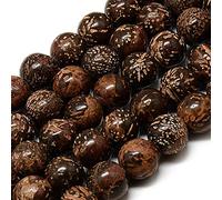 Perlin Perles en jaspe naturel Starburst - Étoile - Jaspe - Rondes - 6 mm - Pour bracelets énergétiques, yoga, pierres précieuses