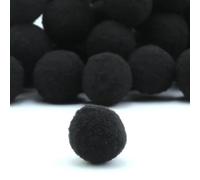 Perlin Pompons Pompon 15 mm Noir Pompon de Couture Tilda Basteln Balles en Peluche pelucheuses pour Bricolage créatif DEK43 x 5