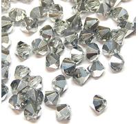 Perlin Preciosa Lot de 40 perles tchèques en cristal de Bohême, 4 mm, double cône, en verre taillé, perles bicone (labrador en cristal)