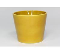 PERM-Cache-pot en céramique coloris jaune miel Fresh M19 - diamètre 19,5 x H 17 cm