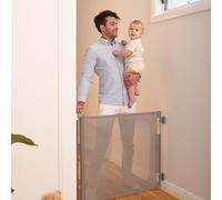 Perma Child Safety Barrière rétractable pour bébé intérieur/extérieur de 83,8 cm de Haut, Extensible jusqu'à 139,7 cm de Large, Gris