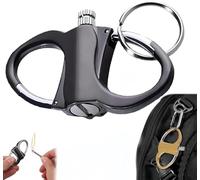 Permanent Infinity Lighter with Keychain, Eternal Lighter,Portable Emergency Ignition Kit, Mountaineering, Stone and Steel Fire Starter Kit for Camping, Cars and Home (Black)