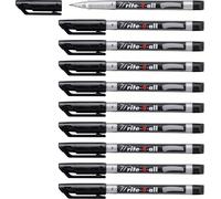 Permanent Marker Pen - STABILO Write-4-all - Fine - Pack of 10 - Black Fine Blac