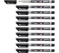 Permanent Marker Pen - STABILO Write-4-all - Medium - Pack of 10 - Black Medium