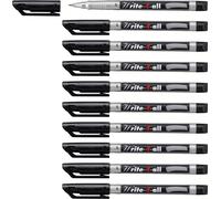 Permanent Marker Pen - STABILO Write-4-all - Superfine - Pack of 10 - Black Supe