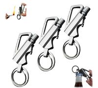 Permanent Match Infinity Lighter,Forever Match with Multitool Keychain Bottle Opener,Keychain Lighter,Waterproof Reusable Matchstick for Outdoor Survival (Silver3pcs)