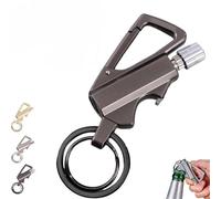 Permanent Match Infinity Lighter,Portable Multifunctional Ignition Device,Briquet Permanent Match Infinity avec Porte-clés Multifonction et décapsuleur,Allume-feu d'urgence (Noir)