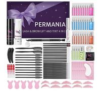 PERMANIA Lash Lift and Tint, Ensemble sourcils et cils 4 en 1 et ensemble noir, pour salon professionnel et usage domestique-15ml