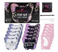 PERMANIA Teinture Cils Noir, Teinture Sourcil, Kit de Coloration Noire pour Cils et Sourcils, Dure Jusqu'à 4 Semaines, pour Une Utilisation à Domicile ou en Salon