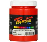 Permaset Aqua sérigraphie Fabric Colour : Supercover for tissus foncés : 300ml Blanc Lid : Ecarlate