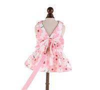 Permeable Pet Dress Harness Outfit Birthday Dog Dress For Small Dogs and Cats With Bow and Leashes