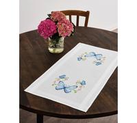 Permin Chemin de table Pack de broderie au point de croix "Papillons", image à broder imprimée, 40x80cm