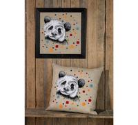 Permin coussin à broder point de croix set "Panda", motif à compter, 60x60cm, 83