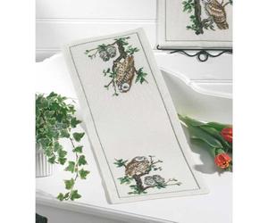 Permin Hardanger Chemin de table à broder Motif famille de chouettes