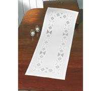Permin Hardanger Chemin de table set "Hardanger blanc", motif à compter, 39x102c