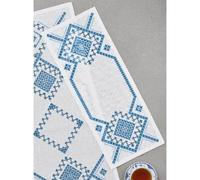 Permin Hardanger Chemin de table set "Hardanger bleu", motif à compter, 27x69cm,
