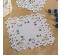 Permin Hardanger Nappe à broder Motif violettes Multicolore