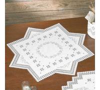 Permin Hardanger nappe paquet de broderie "Hardanger Kranz", motif à compter, 67x67cm, 27-0832
