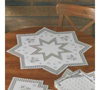 Permin Hardanger nappe paquet de broderie "Hardanger Winter", motif à compter, 67x67cm, 27-9647