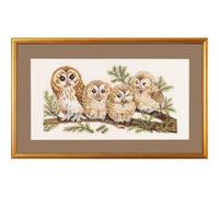 Permin "Hiboux kit de Point de Croix, Multicolore, 30 x 50 cm