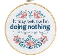 Permin Kit de broderie au point de croix avec cadre - Ne rien faire - Motif de comptage