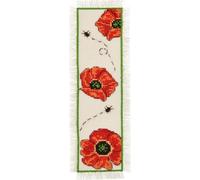 Permin Kit de broderie au point de croix Marque-page Motif coquelicots