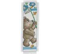 Permin Kit de broderie au point de croix "Marque-page Teddy avec filet", 7x21cm, 05-4117