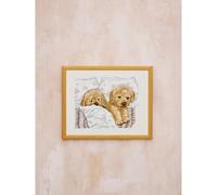 Permin Kit de broderie au point de croix Motif chiots