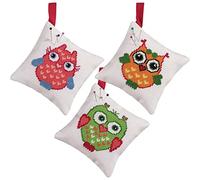 Permin Kit de broderie au point de croix Motif chouette rouge