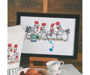 Permin Kit de broderie au point de croix Motif de poulet