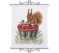 Permin Kit de broderie au point de croix Motif écureuil et pomme